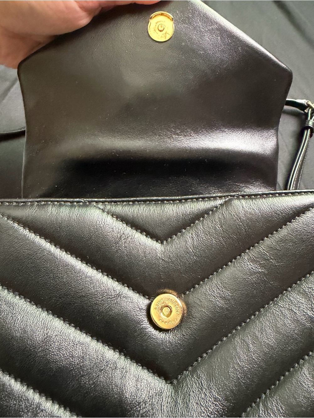 Saint Laurent Black Quilted Leather Crossbody with Gold YSL Hardware - Picture 3 of 8